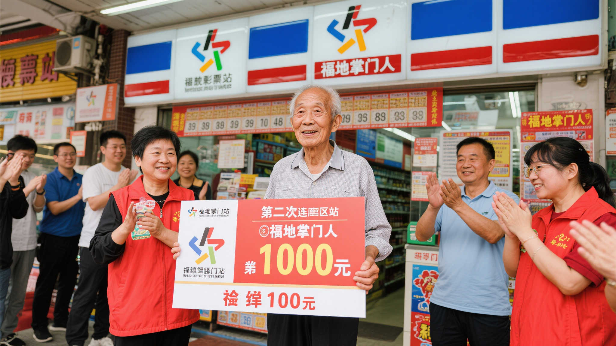 台湾7千万大乐透巨奖诞生 美女站主手持喜报庆贺-图